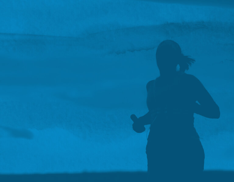 Silhouette of a runner in motion